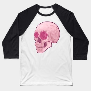 Rose Quartz Skull Baseball T-Shirt